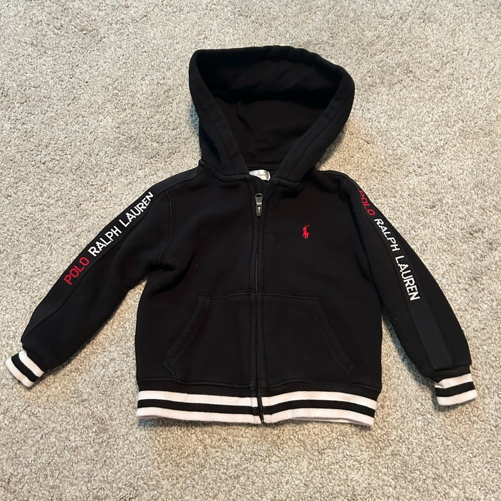 Polo RALPH LAUREN Hoodie baby toddler black red 24m
